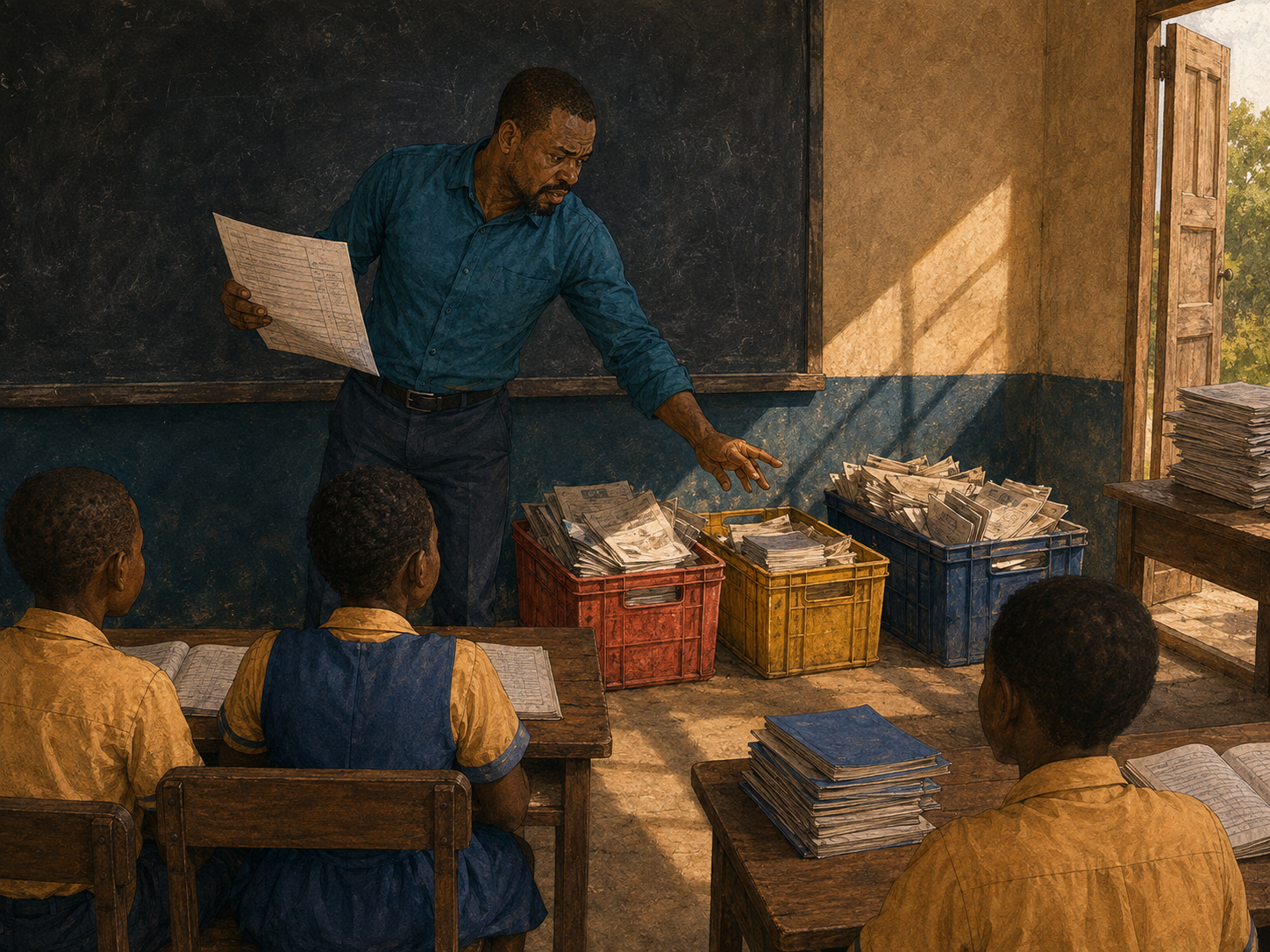 A teacher and student working through a lesson together on a laptop
